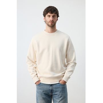 Bluza de trening din bumbac cu maneci cazute - Bej deschis