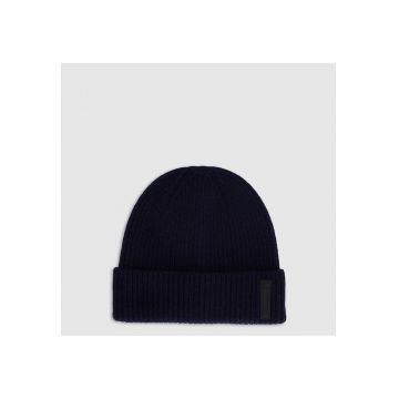Caciula beanie barbati -  lana - albastra - M