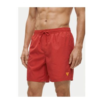 Costum de baie barbati -  rosu - poliester - cu captuseala din elastan