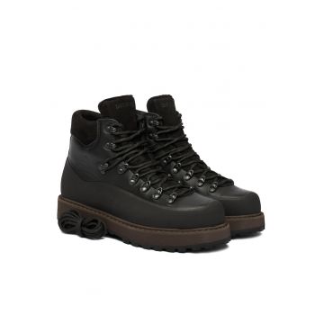 Ghete barbati  piele naturala - model Roccia Vet Due Gomma - Negru