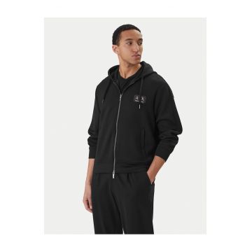 Hanorac barbati -  fermoar - negru - 50% poliester - 42% modal - 8% elastan