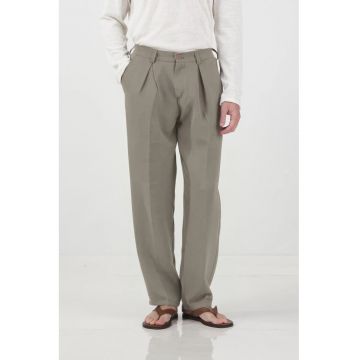 Pantaloni barbati -  Kaki - Poliester - Talie inalta