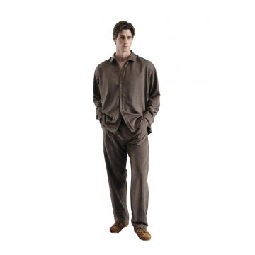 Pantaloni barbati -  Maro/Poliester - Maro - Talie medie