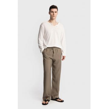 Pantaloni barbati -  Poliester - Kaki - Kaki