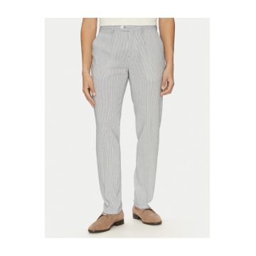 Pantaloni barbati -  slim fit - dungi - Bumbac/In - albastru