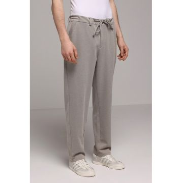 Pantaloni regular fit cu snur - Maro taupe deschis