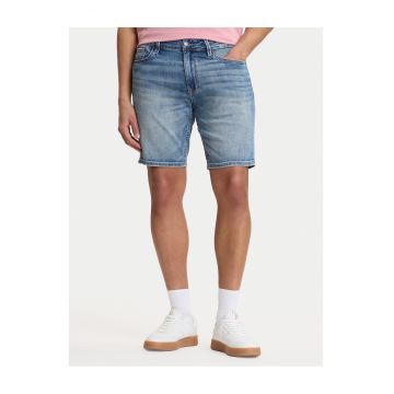 Pantaloni scurti barbati -  denim - fermoar - albastru -
