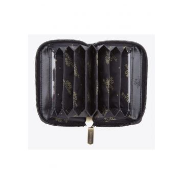 Portofel barbati  etui din piele naturala - 11 compartimente - negru