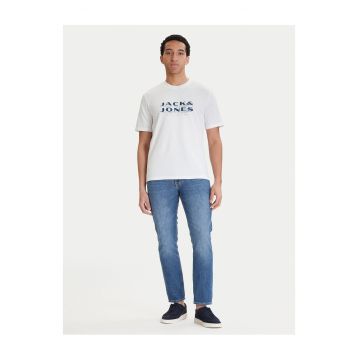 Tricou barbati -  alb - 58% poliester reciclat - 42% bumbac