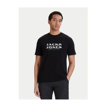 Tricou barbati -  negru - poliester reciclat/bumbac
