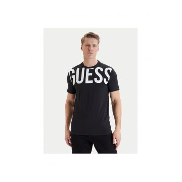 Tricou barbati -  slim fit - negru - din bumbac