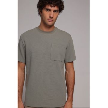 Tricou cu aspect texturat - Kaki