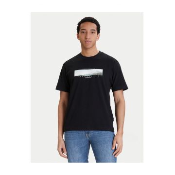 Tricou negru barbati -  bumbac