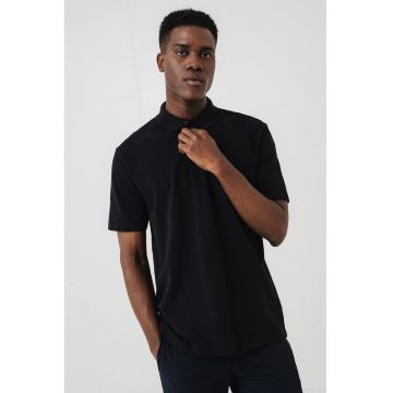 Tricou polo cu logo discret - Negru