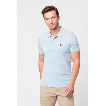 Tricou polo din material pique - Albastru lavanda