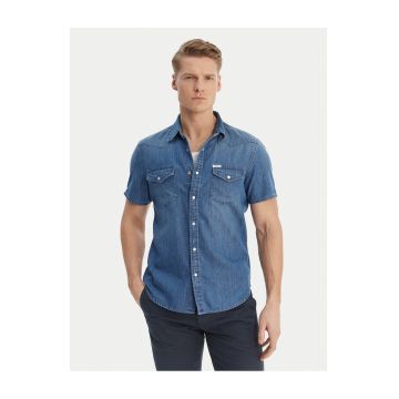 Camasa barbati -  denim - nasturi - albastru - 68% bumbac