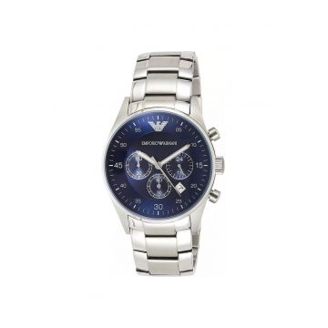 Ceas barbati AR5860 -  Inox/Sticla minerala - Quartz - 43mm - 5ATM - Argintiu/Albastru