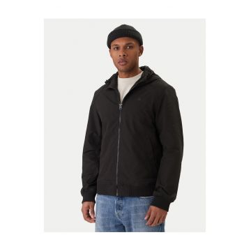 Geaca de tranzitie barbati -  neagra - fermoar - buzunare laterale - 54% elastomultiester - 46% poliester reciclat