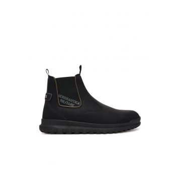 Ghete barbati -  piele ecologica - negru - textil