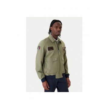Jacheta bomber barbati -  fermoar - verde - poliester -