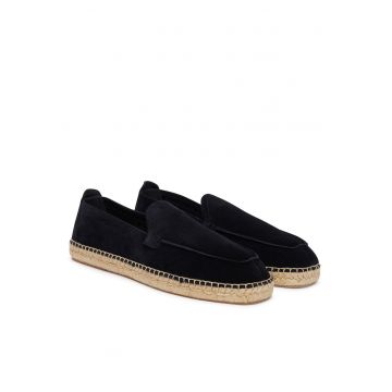 Mocasini barbati -  piele naturala - albastru/negru