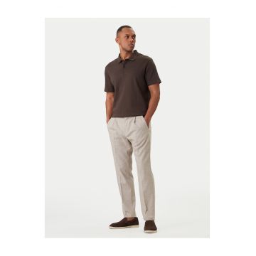 Pantaloni barbati -  fermoar - bumbac/poliester/viscoza - bej