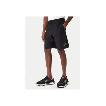 Pantaloni scurti sport Barbati -  poliester - negru - 90% poliester - 10% elastan