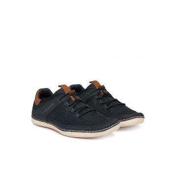 Pantofi barbati -  piele naturala - albastru - material sintetic -