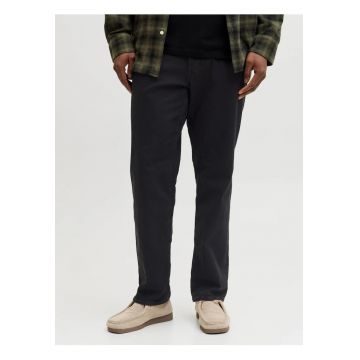 Plus Blugi JJIGLENN - barbati big sizes - cu talie joasa si croiala Slim fit - Negru