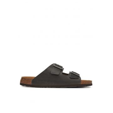 Slapi barbati - Grunland - piele naturala - gri -