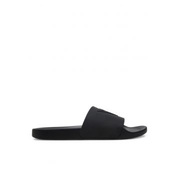 Slapi barbati -  negru - material sintetic -