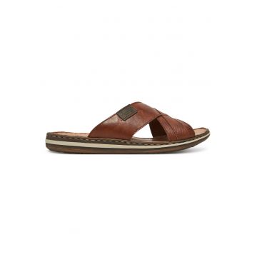 Slapi barbati -  piele naturala - confort excelent - maro
