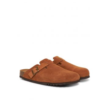 Slapi barbati -  piele naturala - maro -
