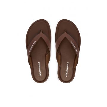 Slapi barbati -  piele naturala - maro - Maro