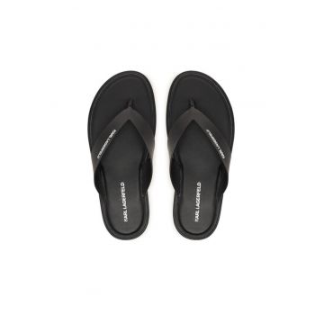Slapi barbati -  piele naturala - negru