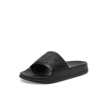 Slapi barbati -  piele naturala - negru - piele