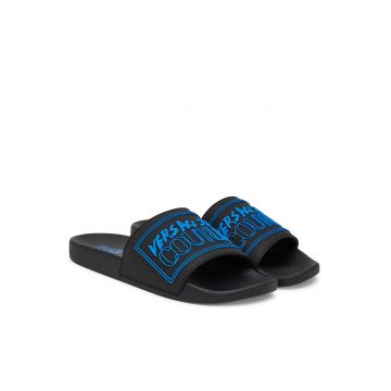 Slapi barbati -  sintetic - negru - slip-on