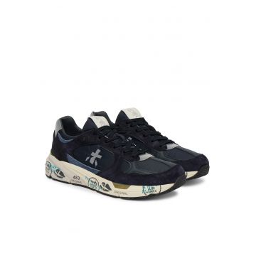 Tenisi barbati -  piele naturala - albastru