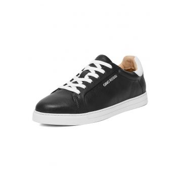 Tenisi barbati -  piele naturala - negru - casual
