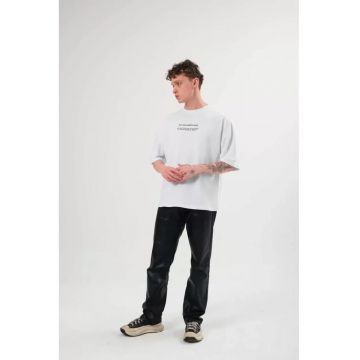 Tricou barbati -  supradimensionat - alb - material bumbac