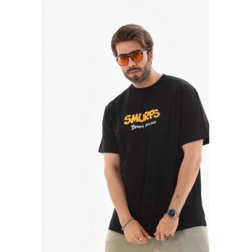 Tricou barbati  supradimensionat - elastic - negru - bumbac 85%