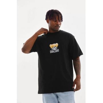 Tricou barbati -  supradimensionat - elastic - negru - bumbac/poliester/elastan