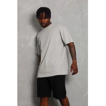 Tricou barbati  supradimensionat - gri - bumbac 85%