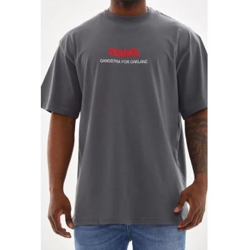 Tricou barbati -  supradimensionat - gri - bumbac