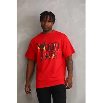 Tricou barbati -  supradimensionat - rosu - bumbac 85%