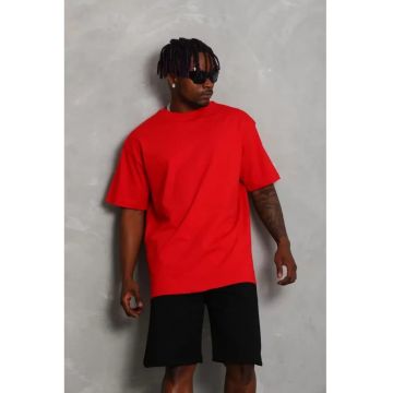 Tricou barbati -  supradimensionat - rosu - bumbac/poliester/elastan