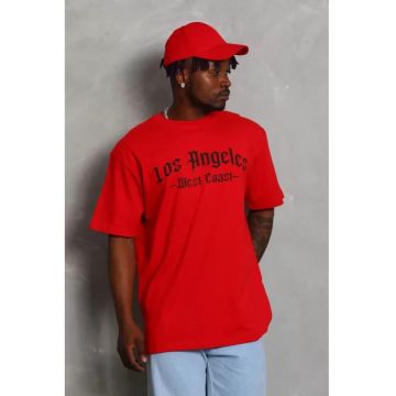 Tricouri barbati -  tricou supradimensionat - rosu - bumbac