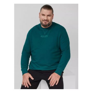 Big Sizes Bluza barbati big sizes cu decolteu la baza gatului - logo - Regular Fit