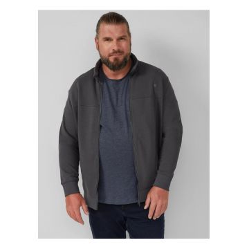 Big Sizes Bluza de trening barbati big sizes - cu fermoar si croiala Regular Fit - Gri inchis