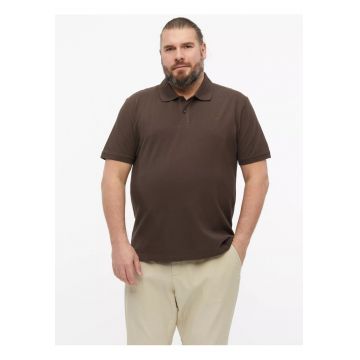 Big Sizes Tricou polo barbati big sizes - din piqué de bumbac - Maro inchis